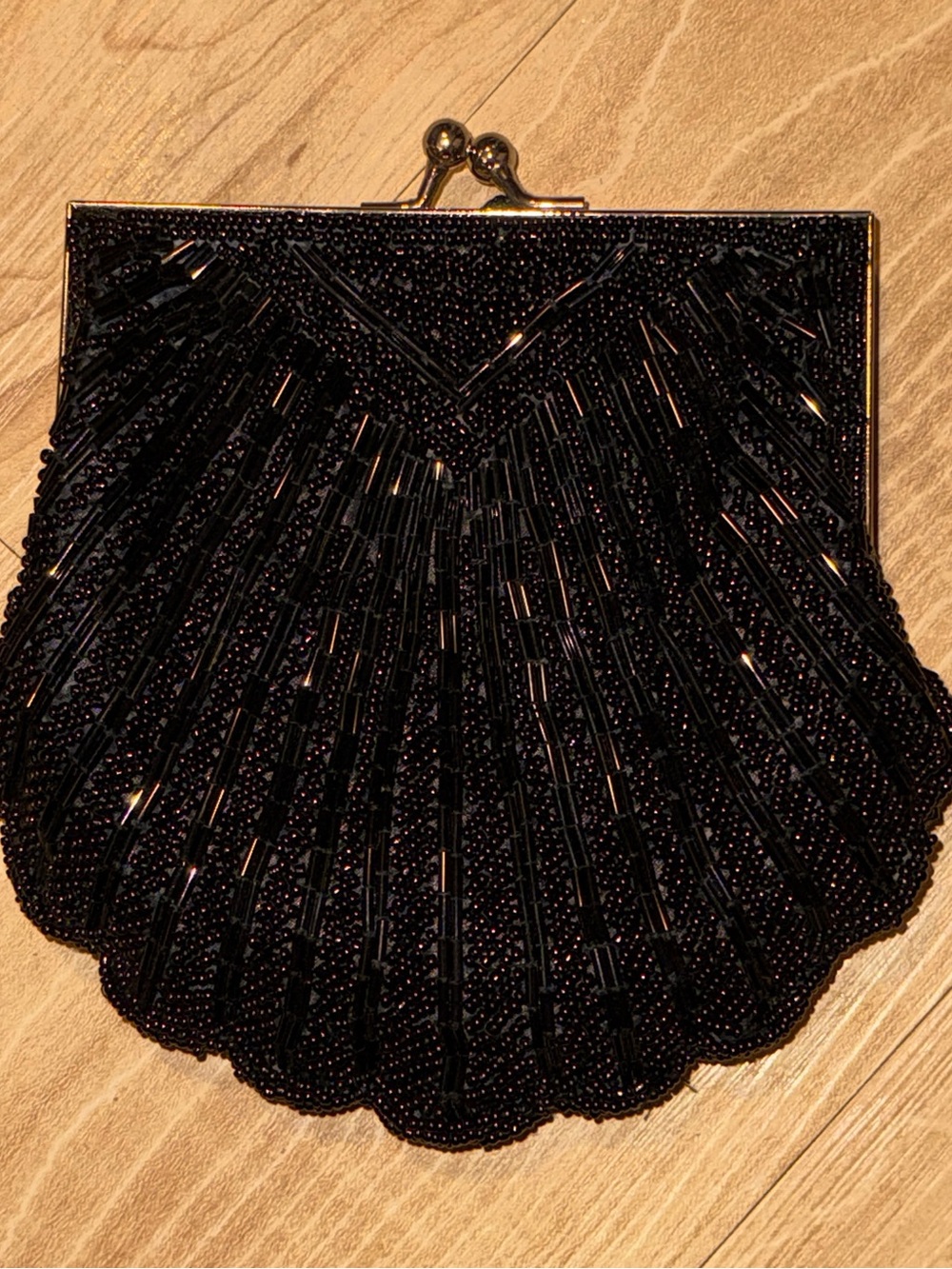 Black Beaded Clutch